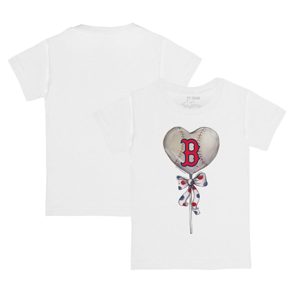 Toddler Boston Red Sox Tiny Turnip White Heart Lolly T-Shirt
