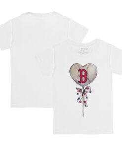 Toddler Boston Red Sox Tiny Turnip White Heart Lolly T-Shirt