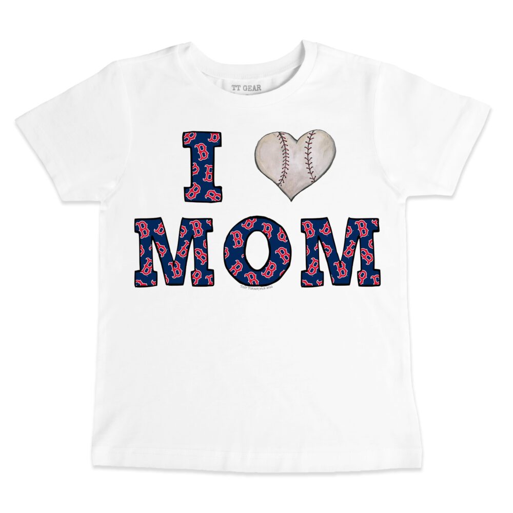 Toddler Boston Red Sox Tiny Turnip White Heart Mom T-Shirt
