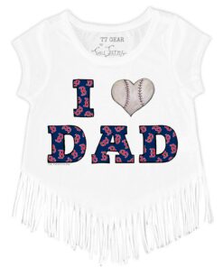 Toddler Boston Red Sox Tiny Turnip White I Love Dad Fringe T-Shirt