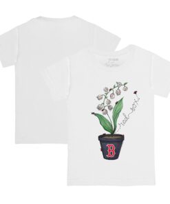 Toddler Boston Red Sox Tiny Turnip White Lilies & Ladybugs T-Shirt