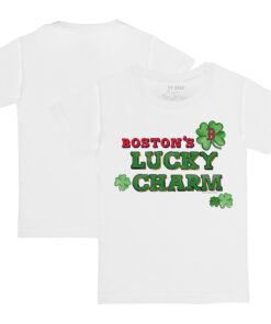 Toddler Boston Red Sox Tiny Turnip White Lucky Charm T-Shirt