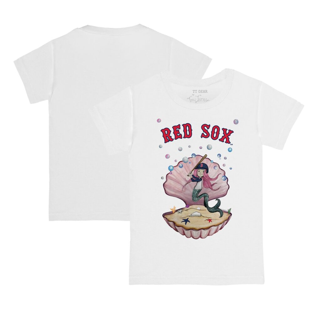 Toddler Boston Red Sox Tiny Turnip White Mermaid T-Shirt