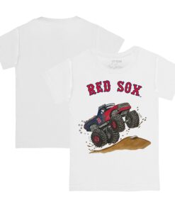 Toddler Boston Red Sox Tiny Turnip White Monster Truck T-Shirt