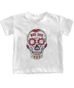 Toddler Boston Red Sox Tiny Turnip White Sugar Skull T-Shirt