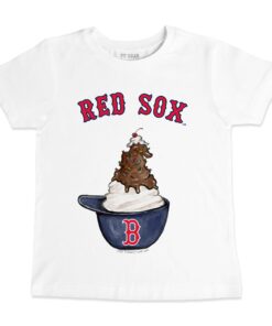 Toddler Boston Red Sox Tiny Turnip White Sundae Helmet T-Shirt