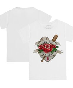 Toddler Boston Red Sox Tiny Turnip White Tattoo Rose T-Shirt