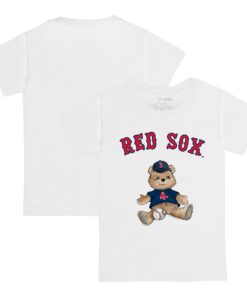 Toddler Boston Red Sox Tiny Turnip White Teddy Boy T-Shirt