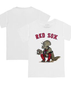 Toddler Boston Red Sox Tiny Turnip White Triceratops T-Shirt