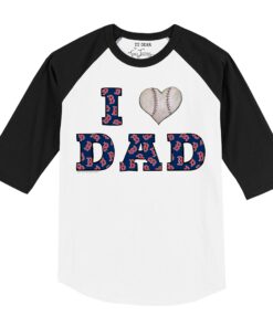 Toddler Boston Red Sox Tiny Turnip White/Black I Love Dad 3/4-Sleeve Raglan T-Shirt