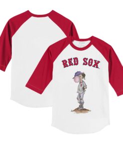 Toddler Boston Red Sox Tiny Turnip White/Red Bubbles 3/4-Sleeve Raglan T-Shirt