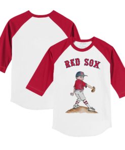 Toddler Boston Red Sox Tiny Turnip White/Red Clemente 3/4-Sleeve Raglan T-Shirt