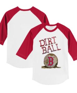 Toddler Boston Red Sox Tiny Turnip White/Red Dirt Ball 3/4-Sleeve Raglan T-Shirt