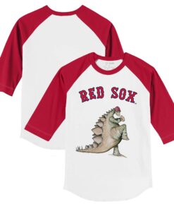 Toddler Boston Red Sox  Tiny Turnip White/Red Stega 3/4-Sleeve Raglan T-Shirt