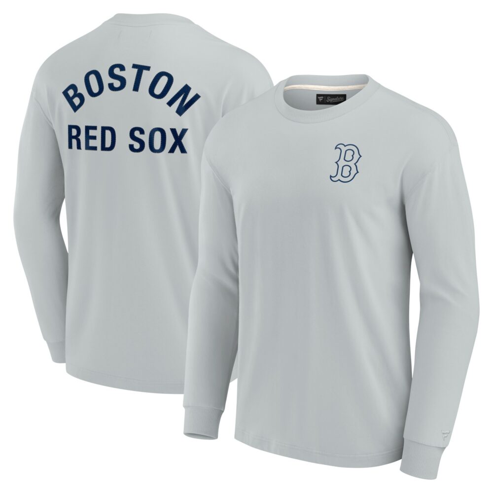 Unisex Boston Red Sox  Signature Gray Elements Super Soft Long Sleeve T-Shirt