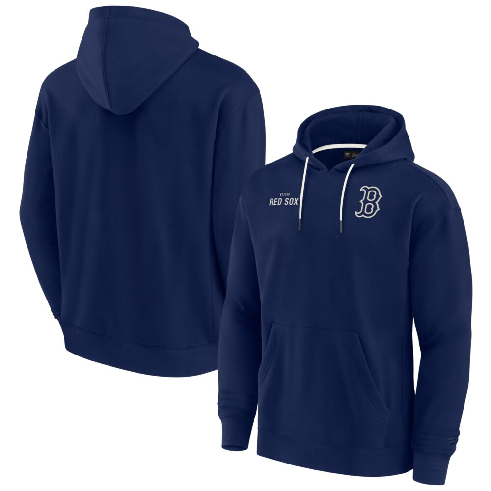 Unisex Boston Red Sox  Signature Navy Elements Super Soft Fleece Pullover Hoodie