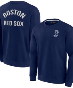 Unisex Boston Red Sox  Signature Navy Super Soft Pullover Crew Sweatshirt