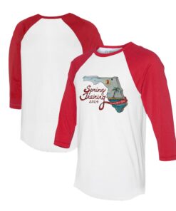 Unisex Boston Red Sox Tiny Turnip White/Red 2024 Spring Training Grapefruit League 3/4-Sleeve Raglan T-Shirt