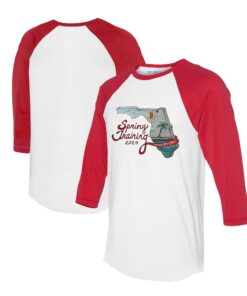 Unisex Boston Red Sox Tiny Turnip White/Red 2024 Spring Training Grapefruit League 3/4-Sleeve Raglan T-Shirt