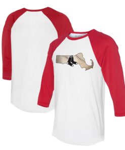 Unisex Boston Red Sox Tiny Turnip White/Red State Outline 3/4-Sleeve Raglan T-Shirt