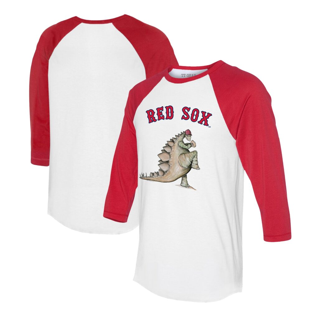 Unisex Boston Red Sox Tiny Turnip White/Red Stega 3/4-Sleeve Raglan T-Shirt
