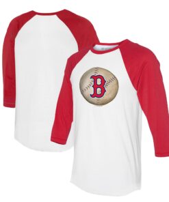 Unisex Boston Red Sox Tiny Turnip White/Red Stitched Baseball 3/4-Sleeve Raglan T-Shirt