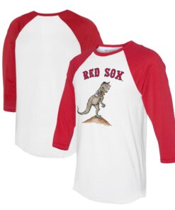 Unisex Boston Red Sox Tiny Turnip White/Red TT Rex 3/4-Sleeve Raglan T-Shirt