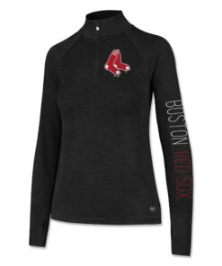 Women's Boston Red Sox  '47 Black Impact Quarter-Zip Pullover Top