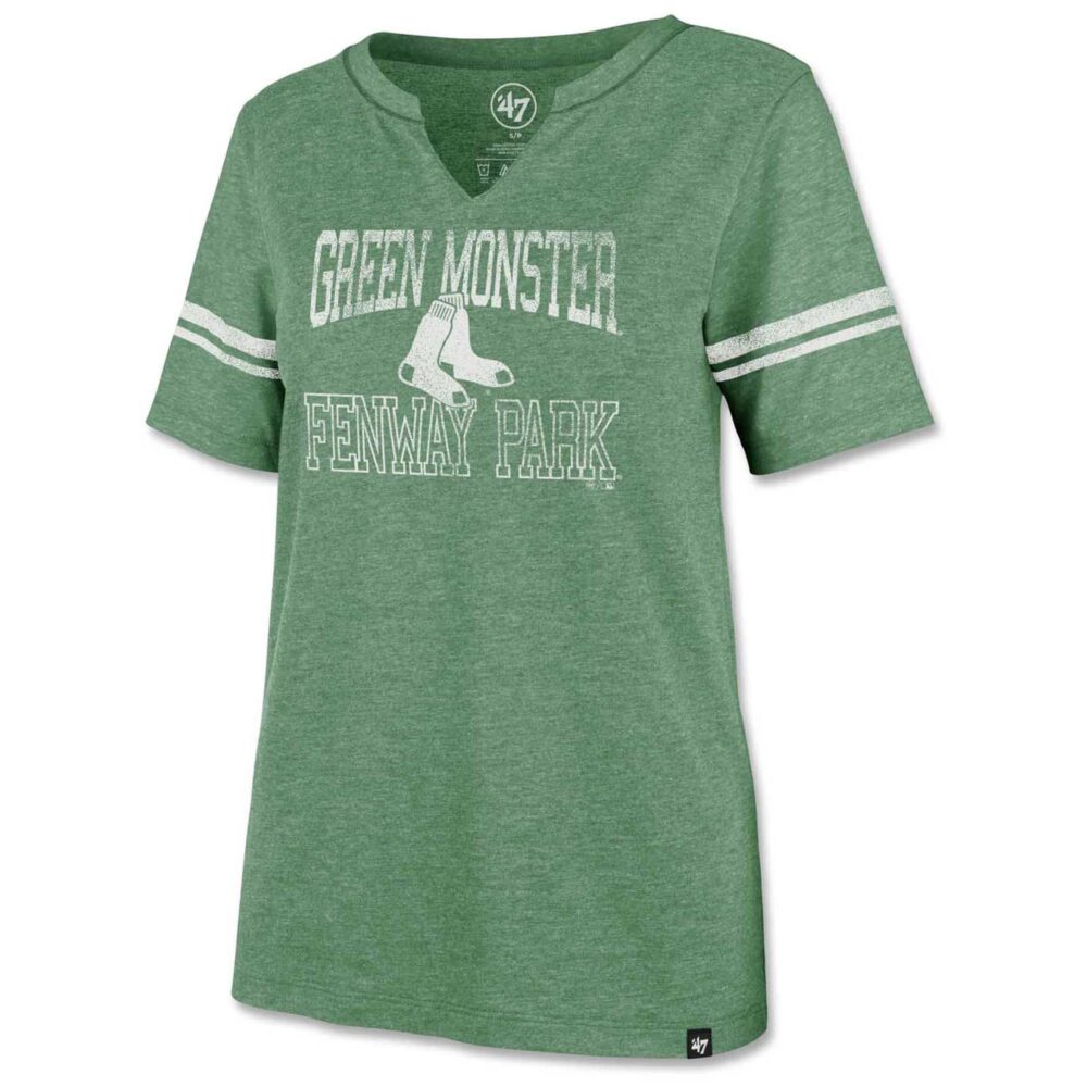Women's Boston Red Sox '47 Green Green Monster Homefield Match Stripe T-Shirt