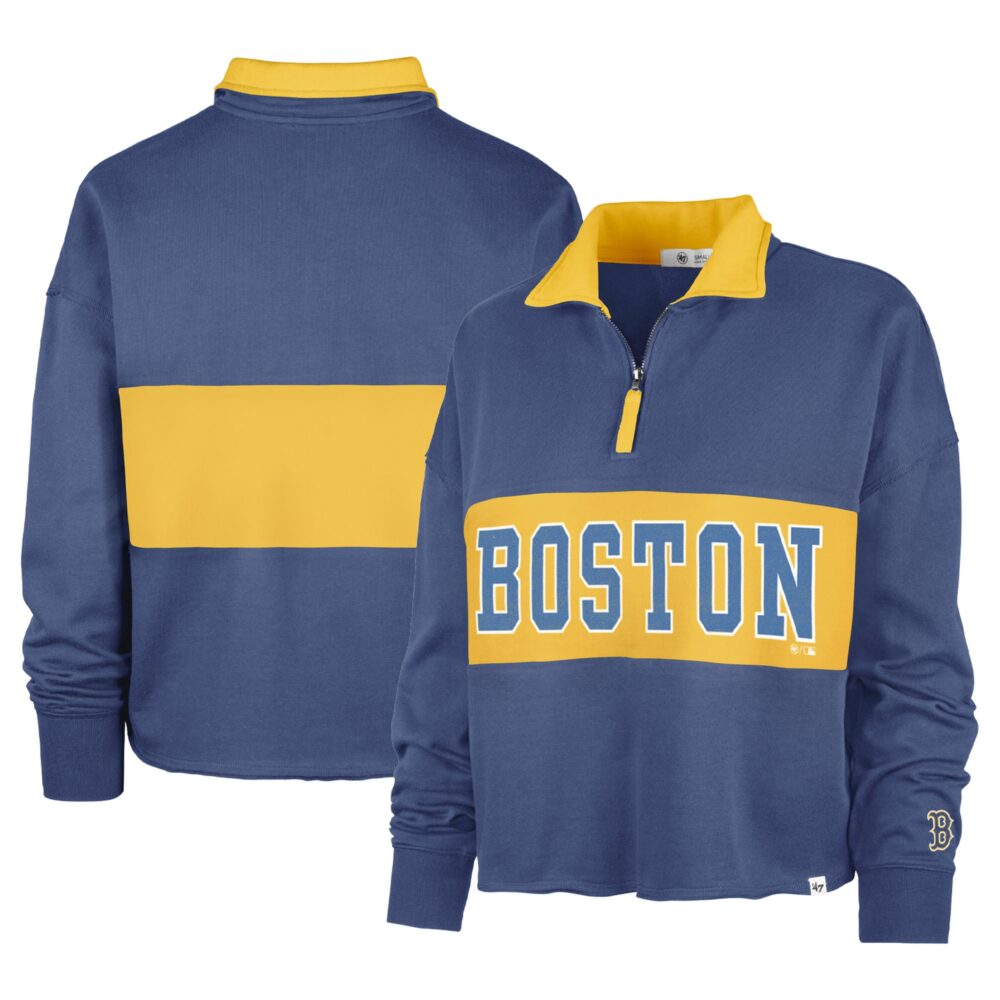 Women's Boston Red Sox '47 Navy City Connect Bae Remi Quarter-Zip Jacket