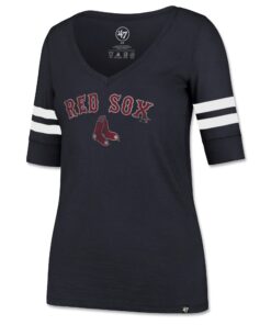 Women's Boston Red Sox  '47 Navy Flanker Stripe T-Shirt