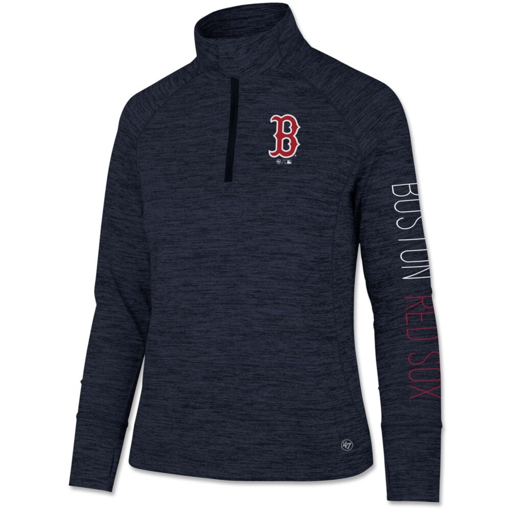 Women's Boston Red Sox  '47 Navy Impact Quarter-Zip Pullover Top