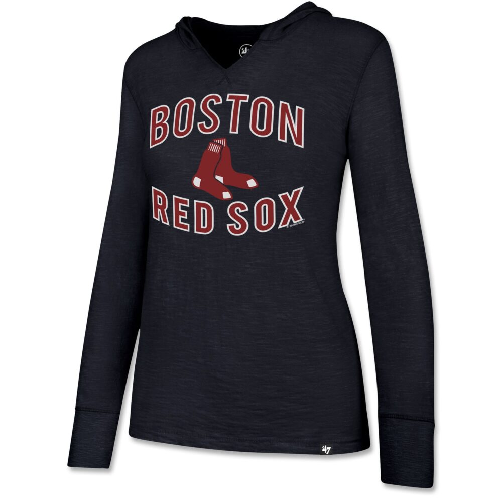 Women's Boston Red Sox  '47 Navy Primetime Lightweight Pullover Hoodie