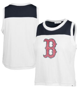Women's Boston Red Sox '47 White Premier Zoey Waist Length Tank Top