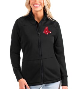 Women's Boston Red Sox Antigua Black Links Full-Zip Golf Jacket