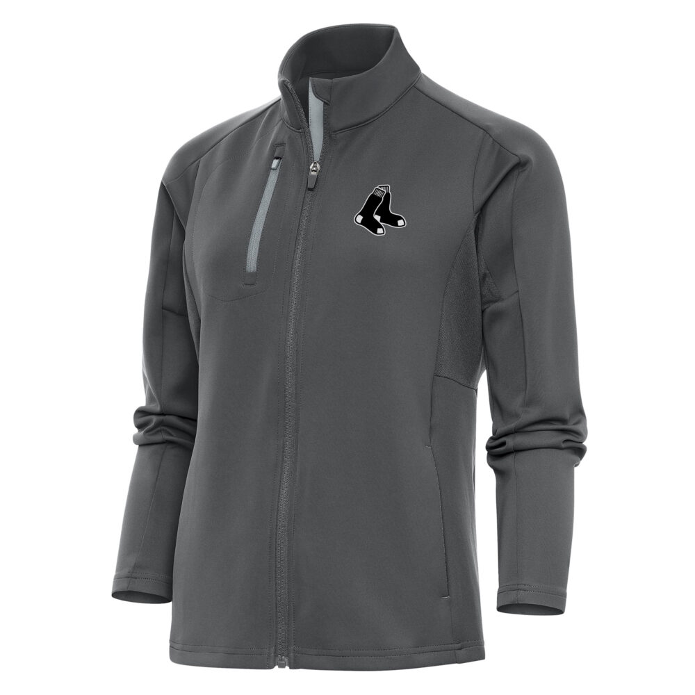 Women's Boston Red Sox  Antigua Charcoal Brushed Metallic Generation Full-Zip Jacket
