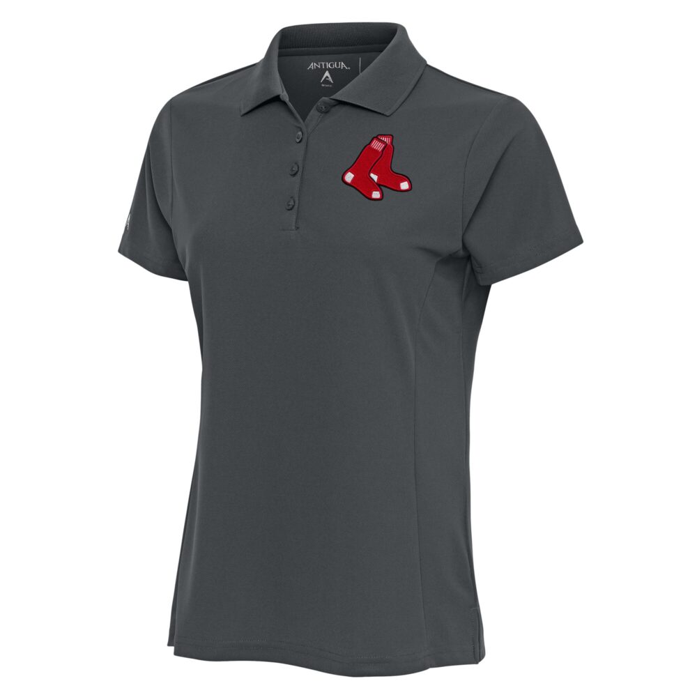 Women's Boston Red Sox Antigua Charcoal Logo Legacy Pique Polo