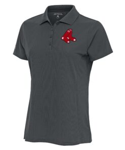 Women's Boston Red Sox Antigua Charcoal Logo Legacy Pique Polo