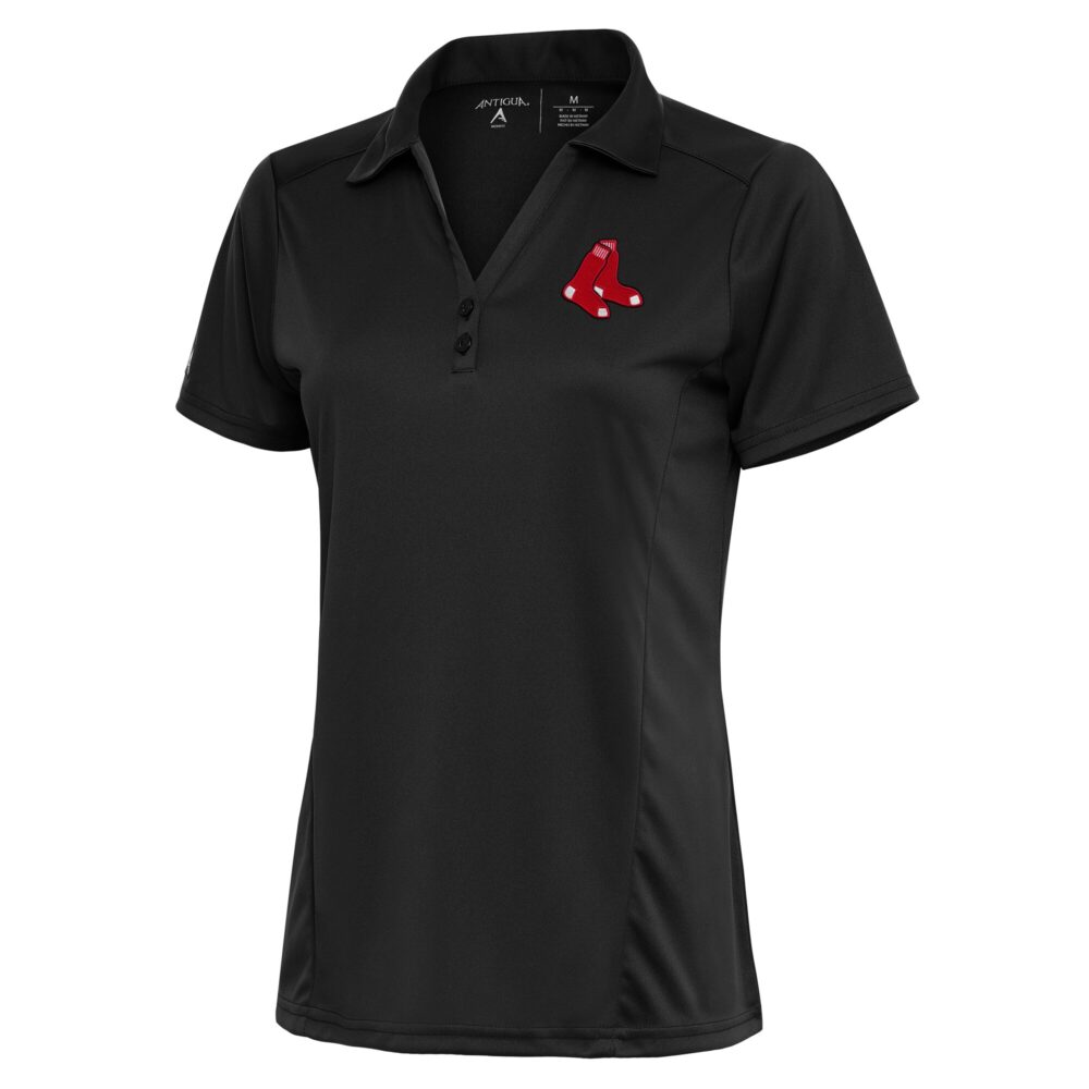 Women's Boston Red Sox Antigua Charcoal Team Logo Tribute Polo