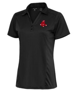 Women's Boston Red Sox Antigua Charcoal Team Logo Tribute Polo