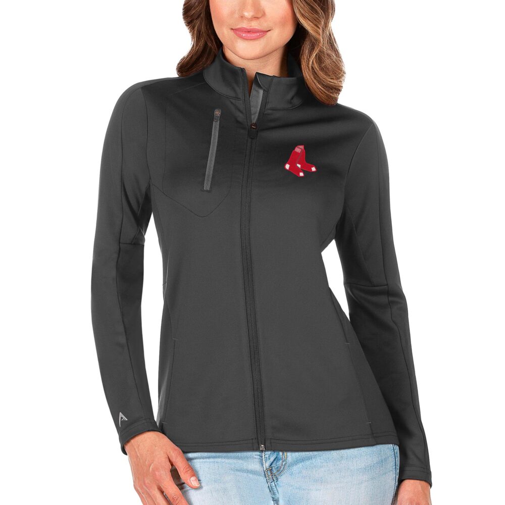 Women's Boston Red Sox Antigua Charcoal/Silver Generation Full-Zip Jacket