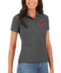 Women's Boston Red Sox Antigua Gray Legacy Pique Polo