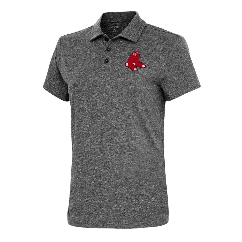 Women's Boston Red Sox  Antigua Heather Black Motivated Polo
