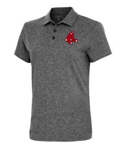Women's Boston Red Sox  Antigua Heather Black Motivated Polo