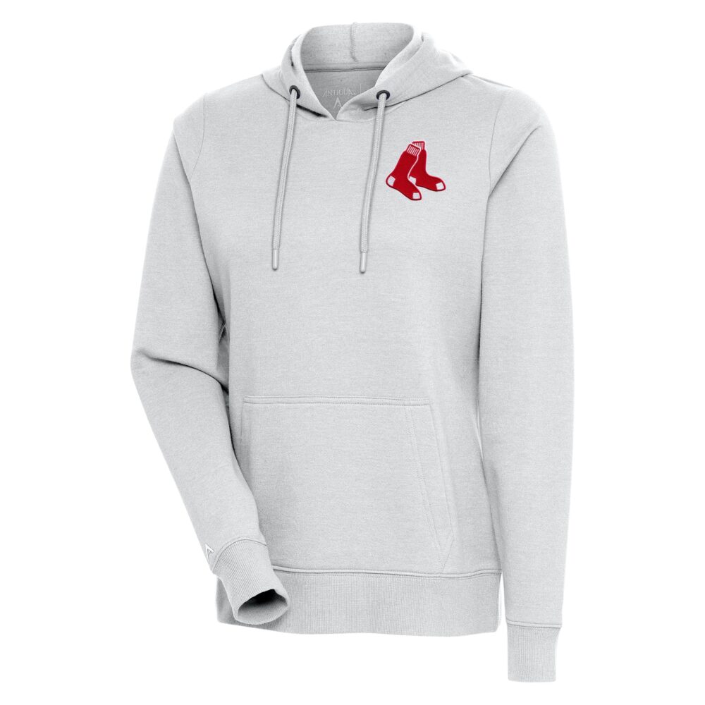 Women's Boston Red Sox Antigua Heather Gray Action Pullover Hoodie