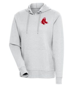 Women's Boston Red Sox Antigua Heather Gray Action Pullover Hoodie