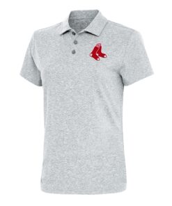 Women's Boston Red Sox  Antigua Heather Gray Motivated Polo