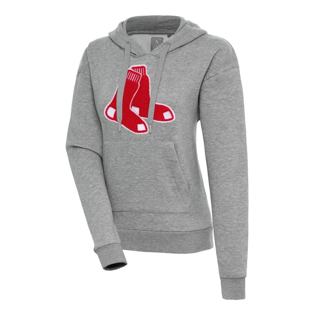 Women's Boston Red Sox  Antigua Heather Gray Victory Pullover Hoodie