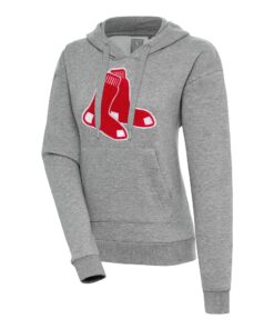 Women's Boston Red Sox  Antigua Heather Gray Victory Pullover Hoodie