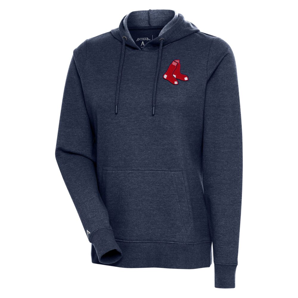 Women's Boston Red Sox Antigua Heather Navy Action Pullover Hoodie
